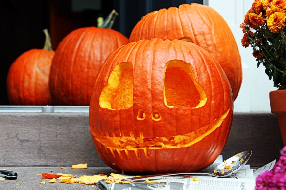 freshly carved pumpkin, West Village