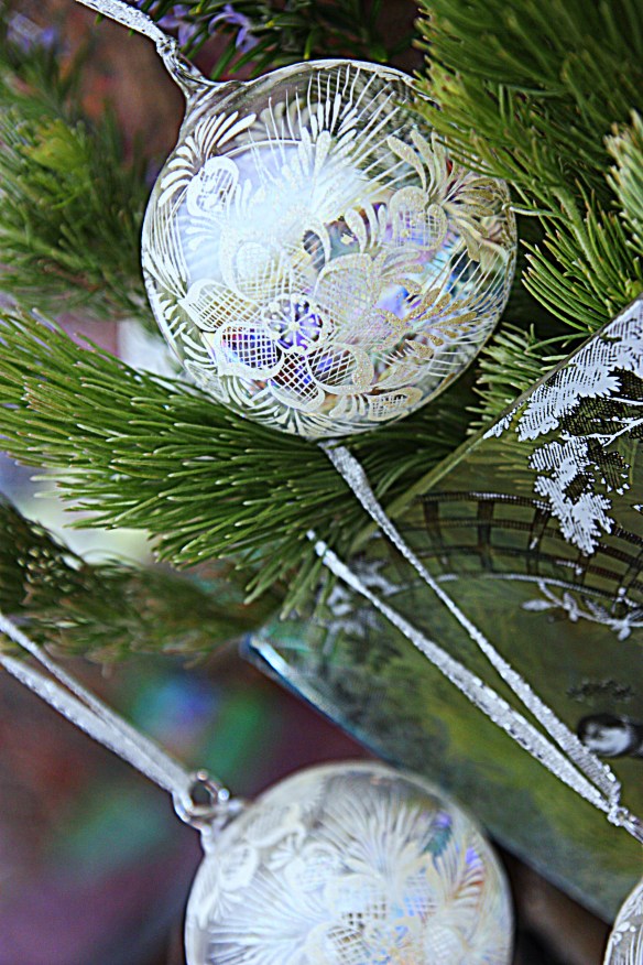 bauble-licious with freshly picked garden foliage