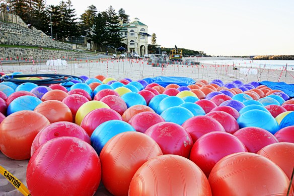 balls at sunrise, ready for installation