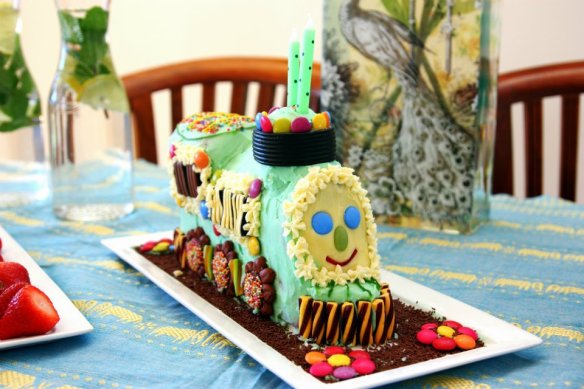 Tootle cake, the Golden Book train who likes to play in meadows rather than stay on the rails