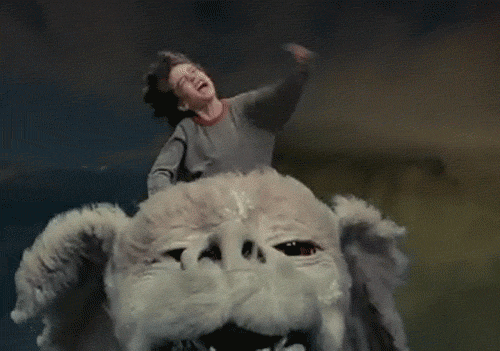 Bastian atop Falkor; just like PhD-finishing triumph Source: http://thephobia.com/post/58187104333/the-neverending-story
