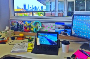 Dylan Wiliam's book on my desk; just a few Post-its