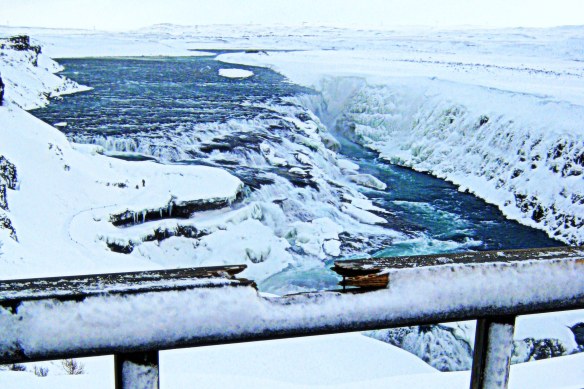 broken or beautiful? rail at Gullfoss