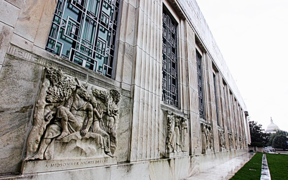 The Folger Shakespeare Library, with the Capitol in the background