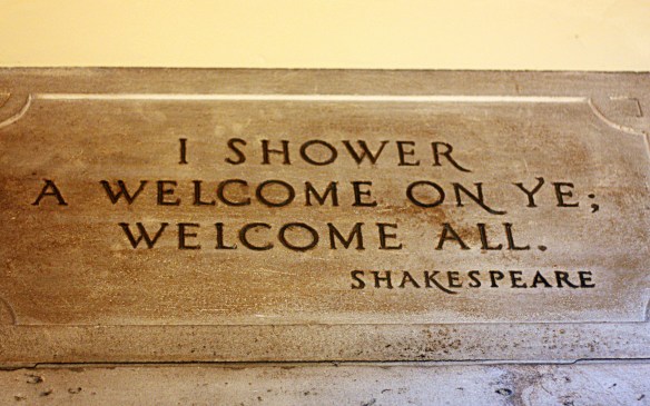 over-door plaque at the Folger Shakespeare Library