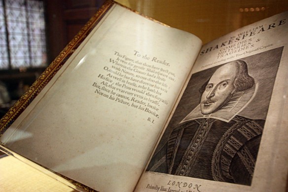 a 1623 Shakespeare First Folio, seen with my own eyeballs ("eyeball" - a word invented by the Bard)